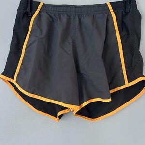 Nike Black and Orange Athletic Shorts